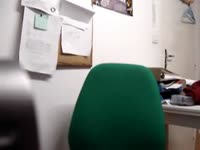 Webcam caught a whore getting horny in the office